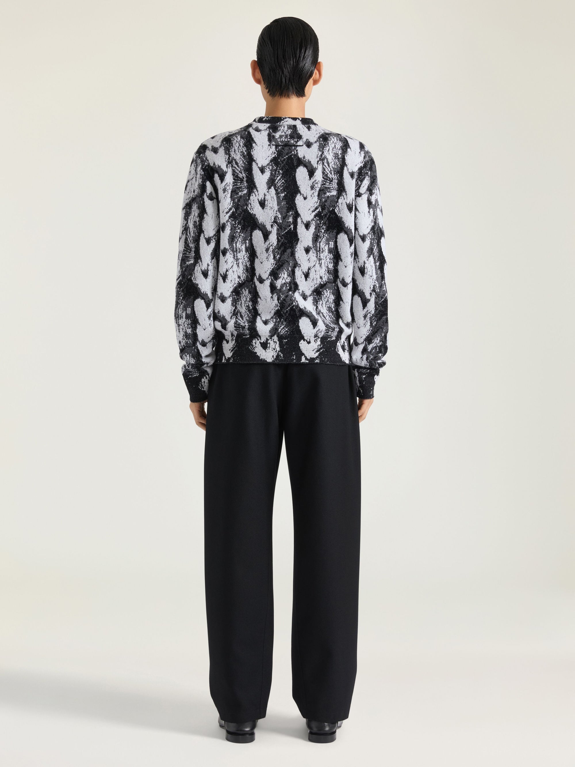 MOHAIR POLYAMID WOOL HAIR CABLE JACQUARD
