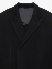 Manteau long double face en laine - Noir