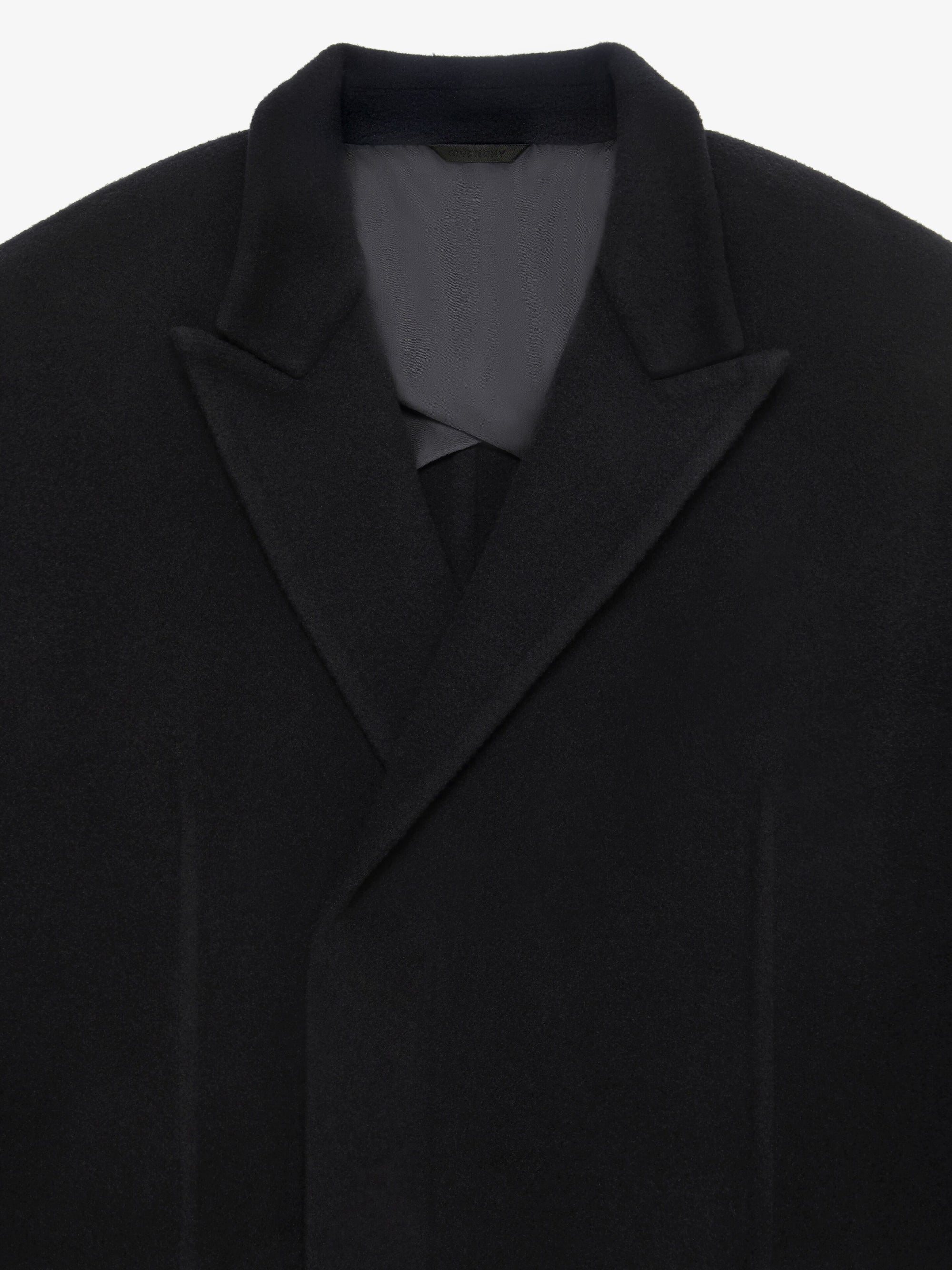 Manteau long double face en laine - Noir