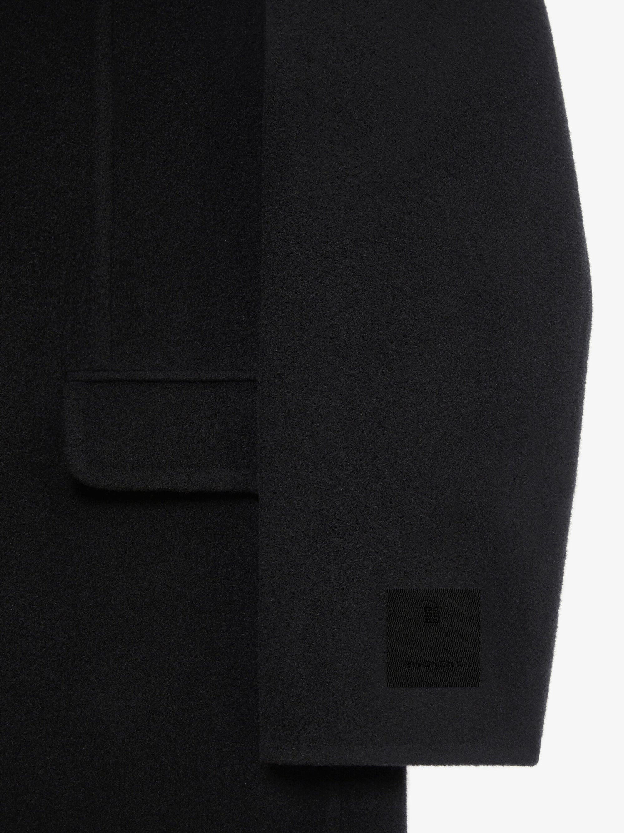 Manteau long double face en laine - Noir