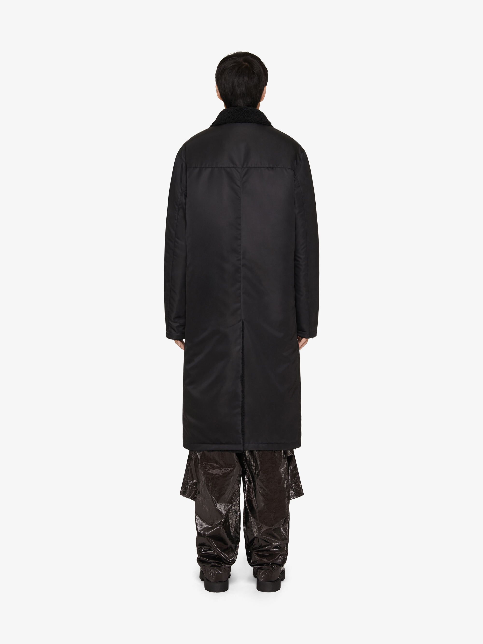 Manteau long en cuir - Black