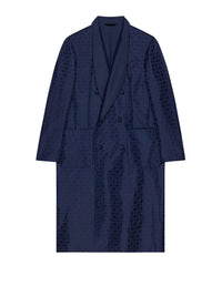 Manteau long croisé à col châle - Dark Blue