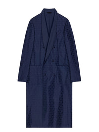 Manteau long croisé à col châle - Dark Blue