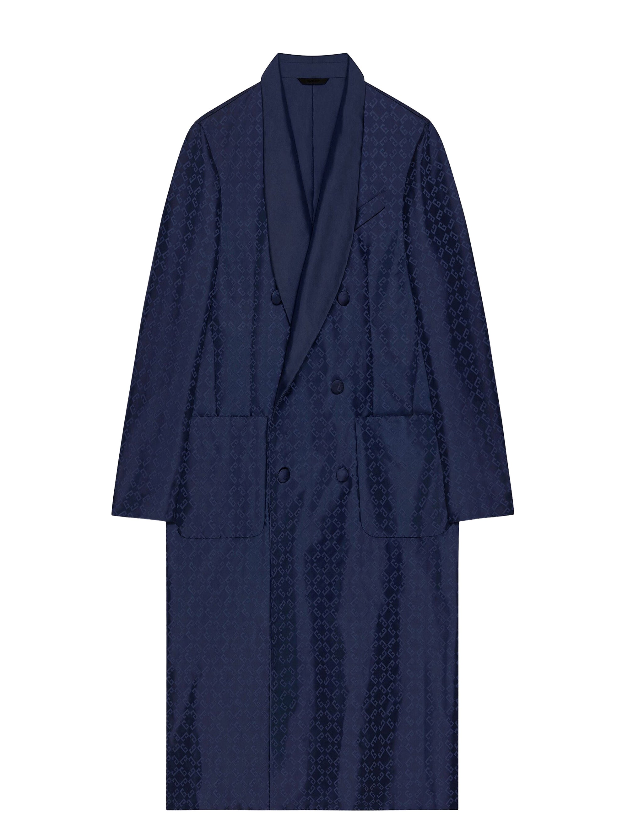 Manteau long croisé à col châle - Dark Blue