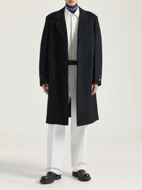 Manteau Couture seam à revers crantés en laine - Black