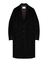 Manteau Couture seam à revers crantés en laine - Black