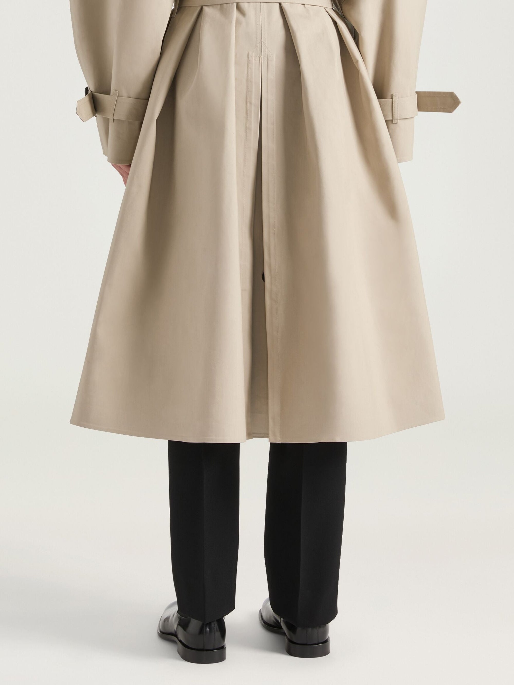 Trench-coat cocon Couture seam - Beige & Black