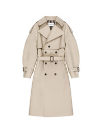 Trench-coat cocon Couture seam - Beige & Black