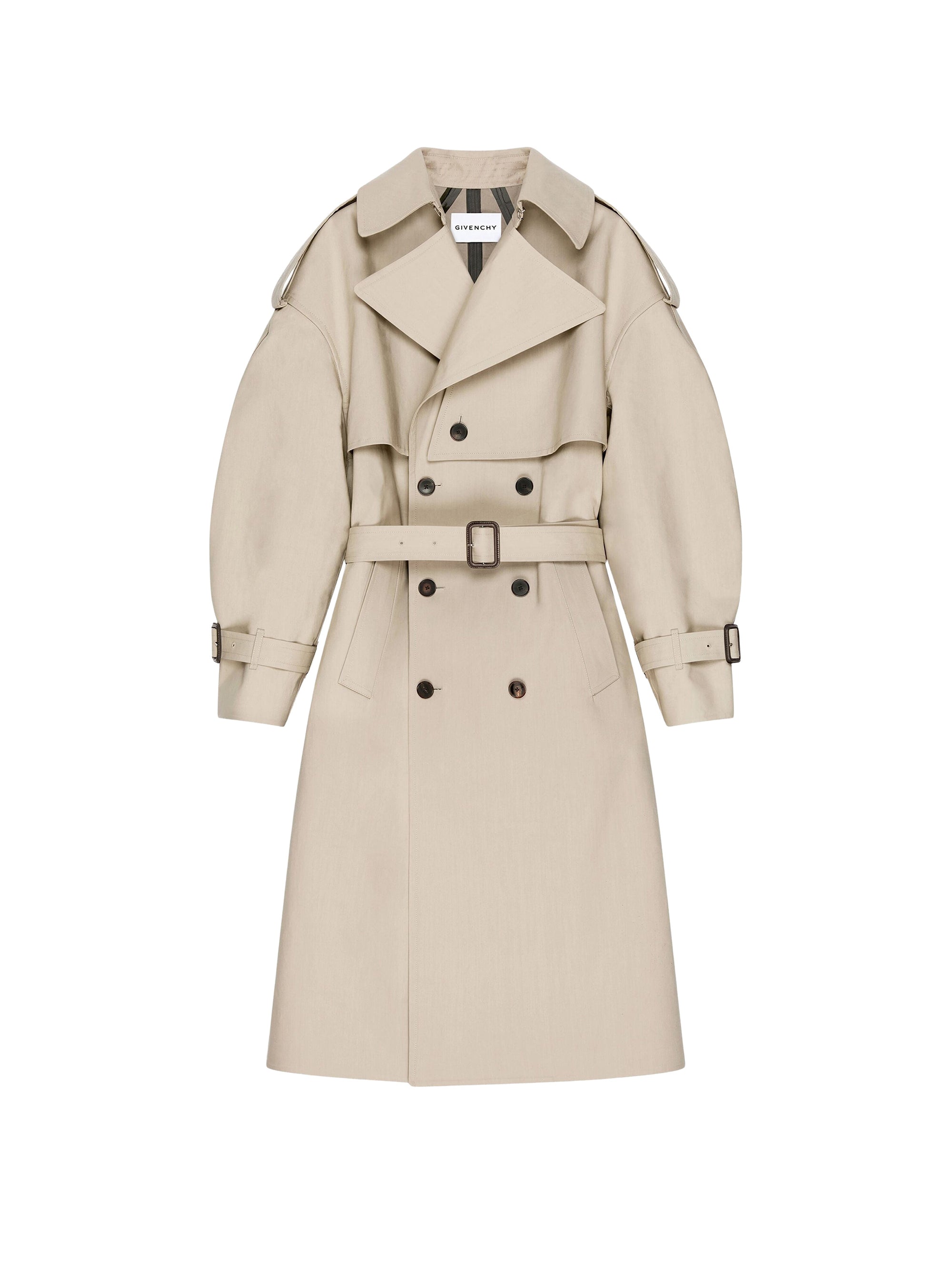 Trench-coat cocon Couture seam - Beige & Black