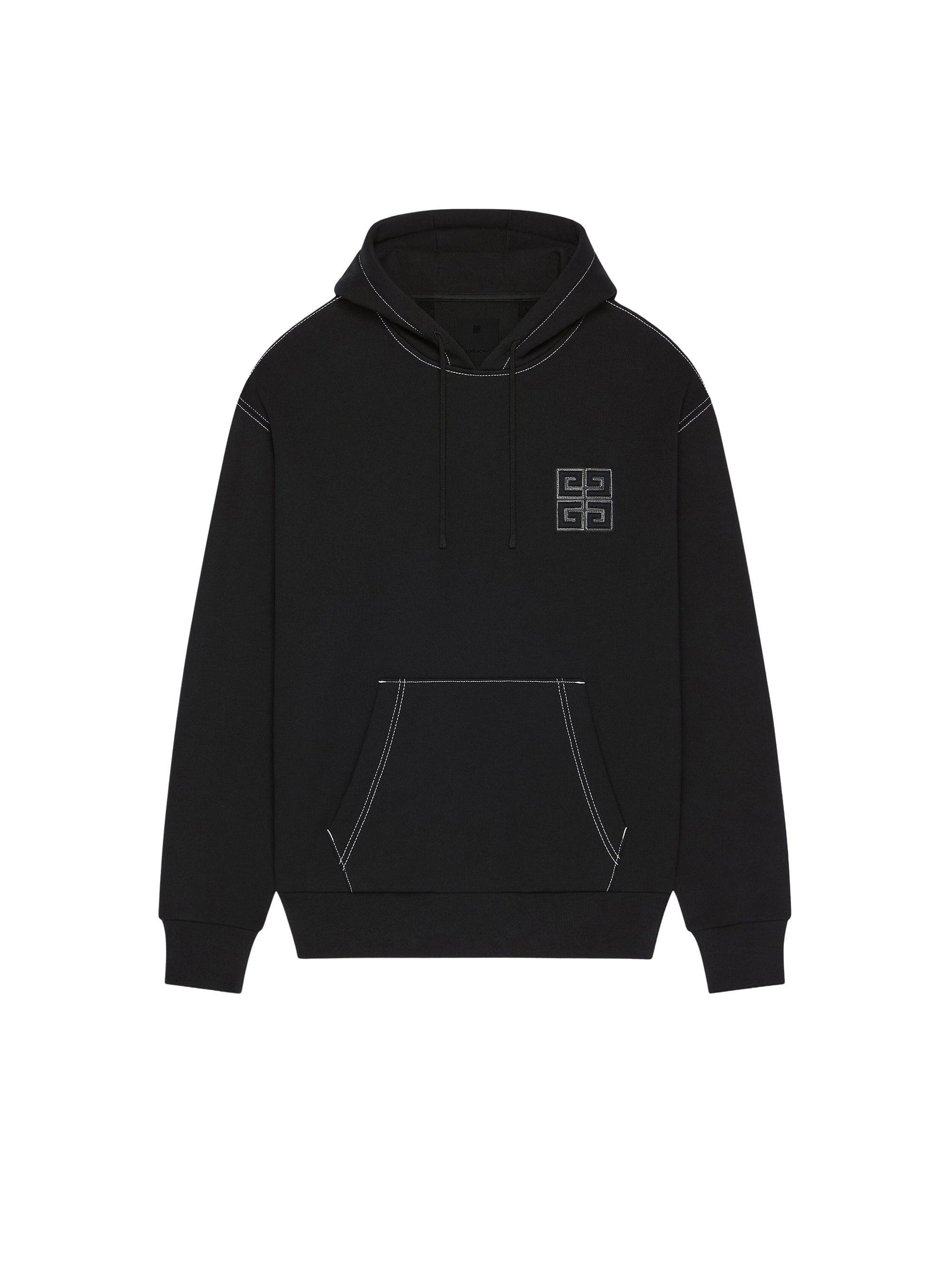 Sweat à capuche Boxy à poche - Black & White