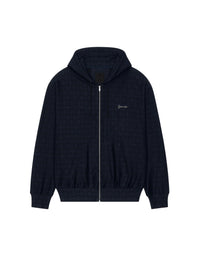 Sweat à capuche Boxy zippé - Black & Navy