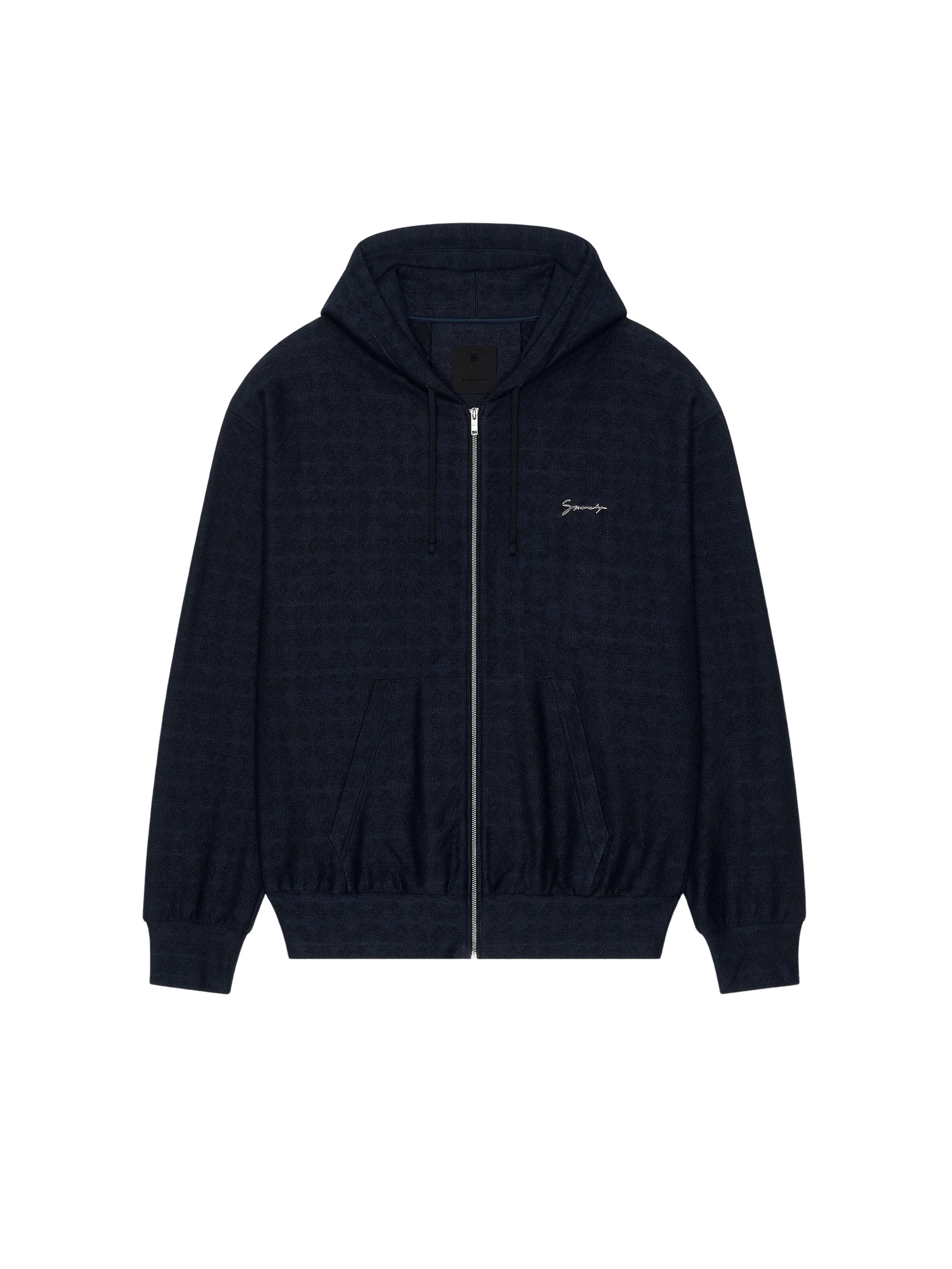 Sweat à capuche Boxy zippé - Black & Navy
