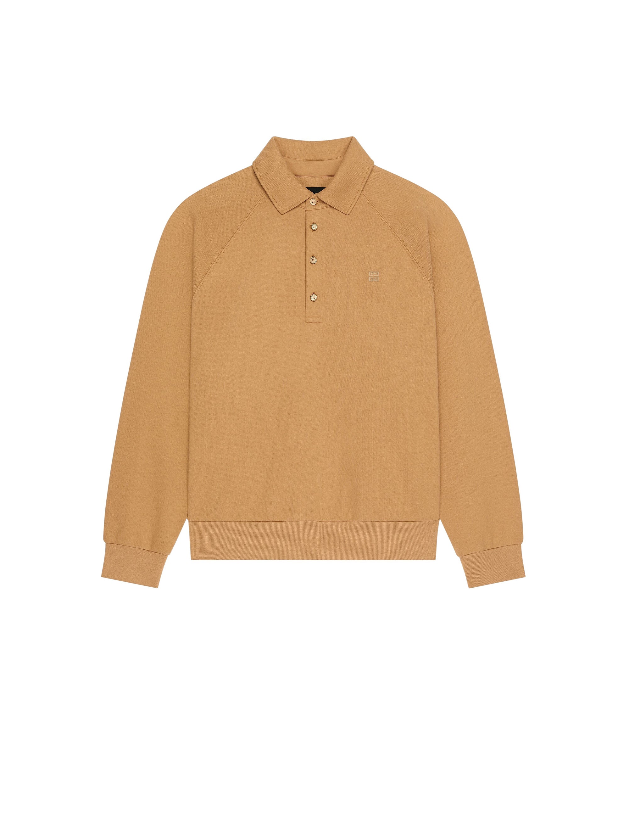 Pull polo en molleton avec médaillon - Camel & Natural