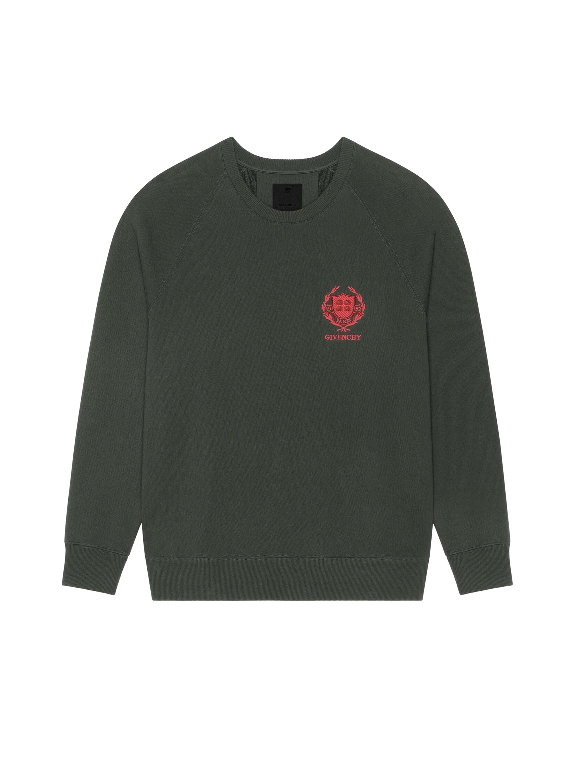 Sweatshirt slim Givenchy Crest - Green Forest