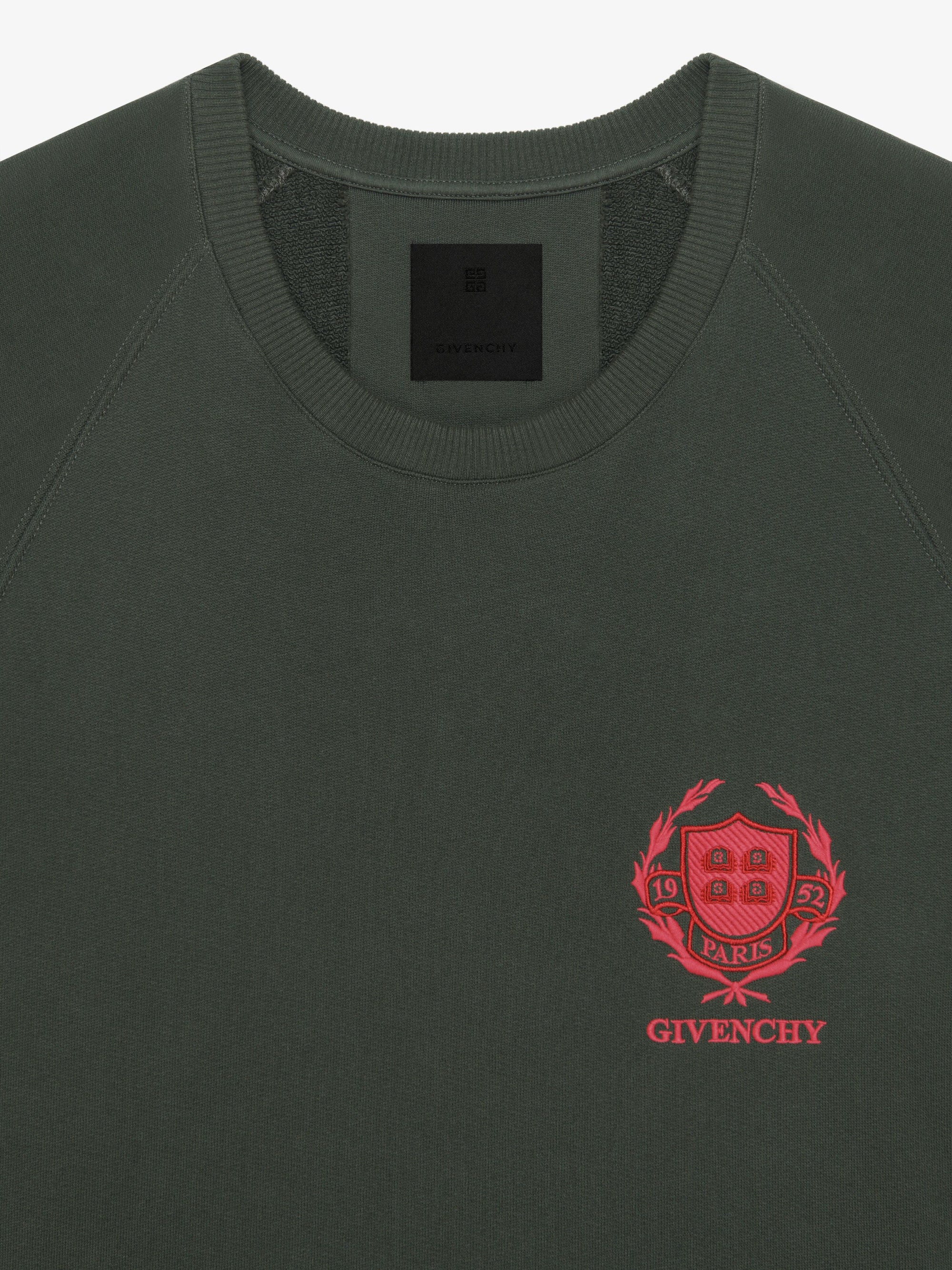 Sweatshirt slim Givenchy Crest - Green Forest