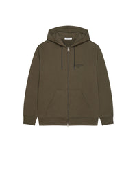 Sweat à capuche zippé - Kaki