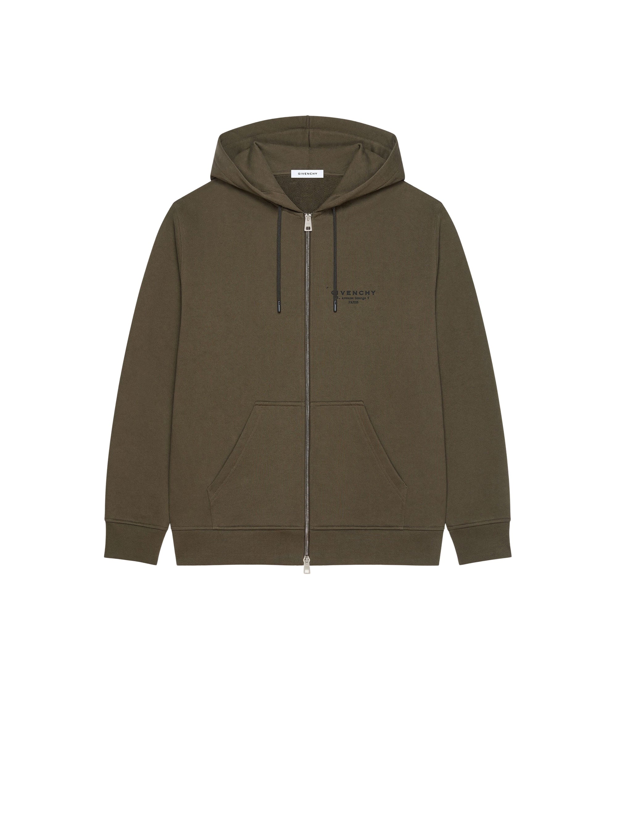 Sweat à capuche zippé - Kaki