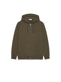 Sweat à capuche zippé - Kaki