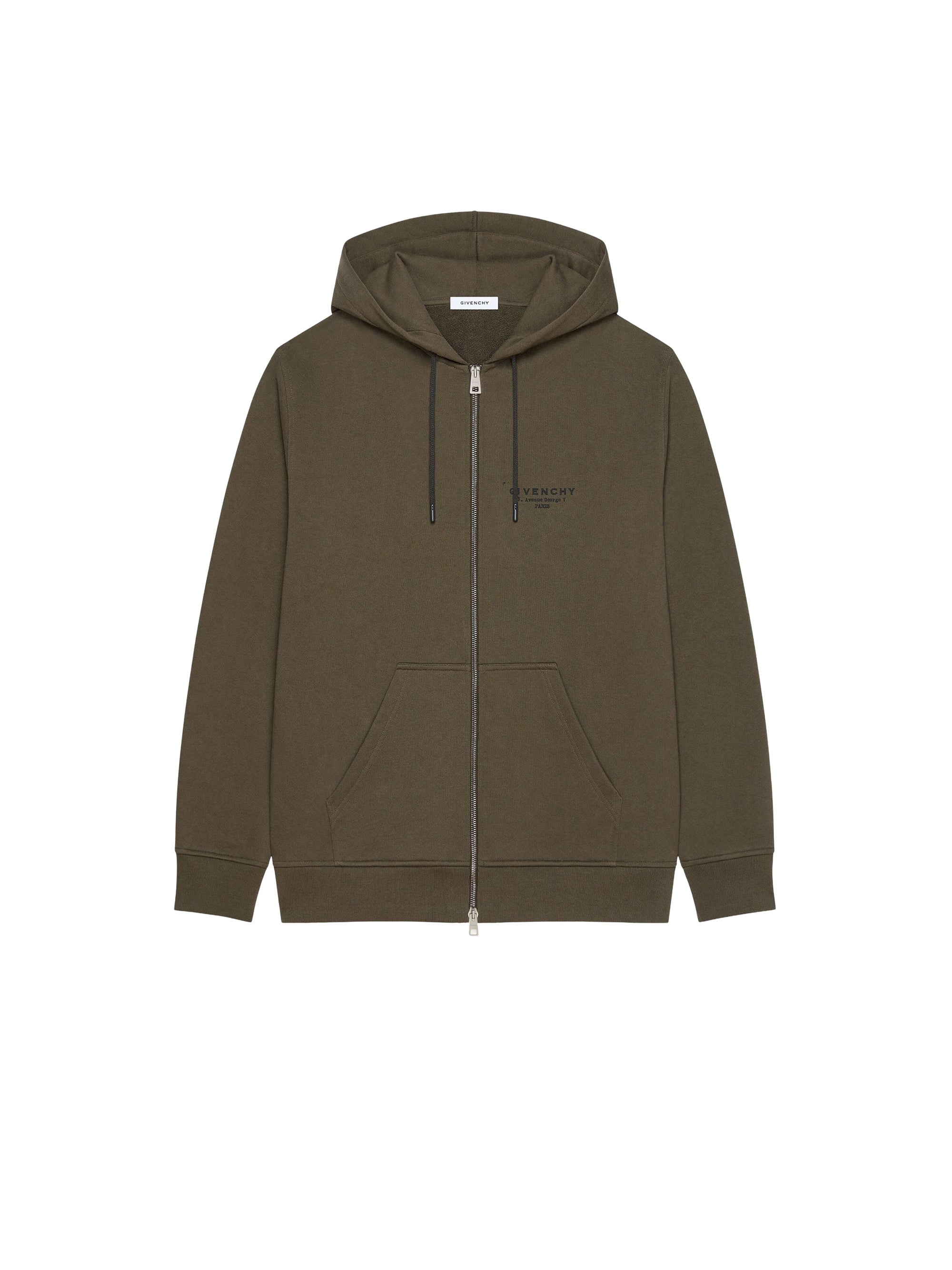 Sweat à capuche zippé - Kaki