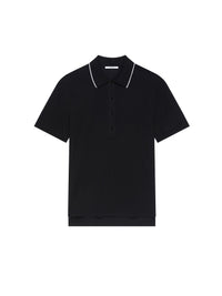 Polo manches courtes col profond - Black