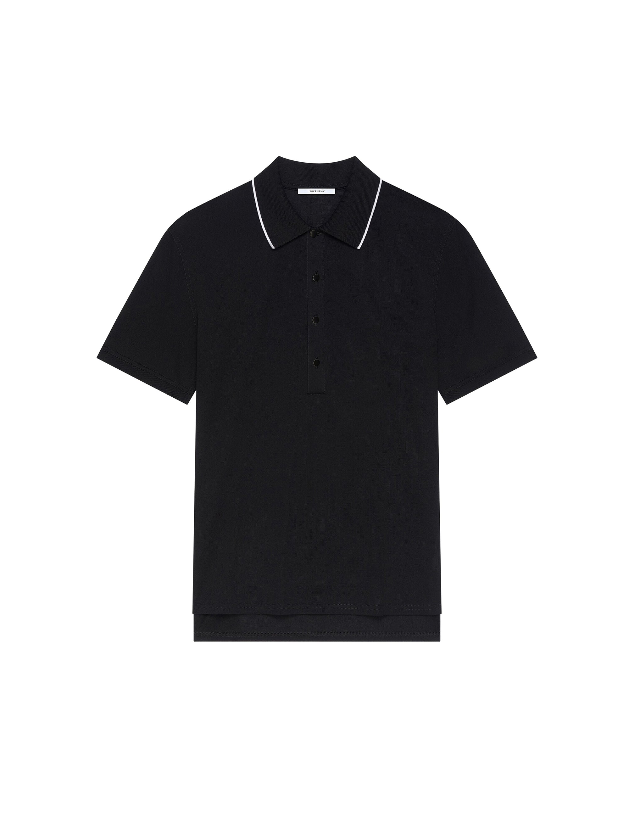 Polo manches courtes col profond - Black