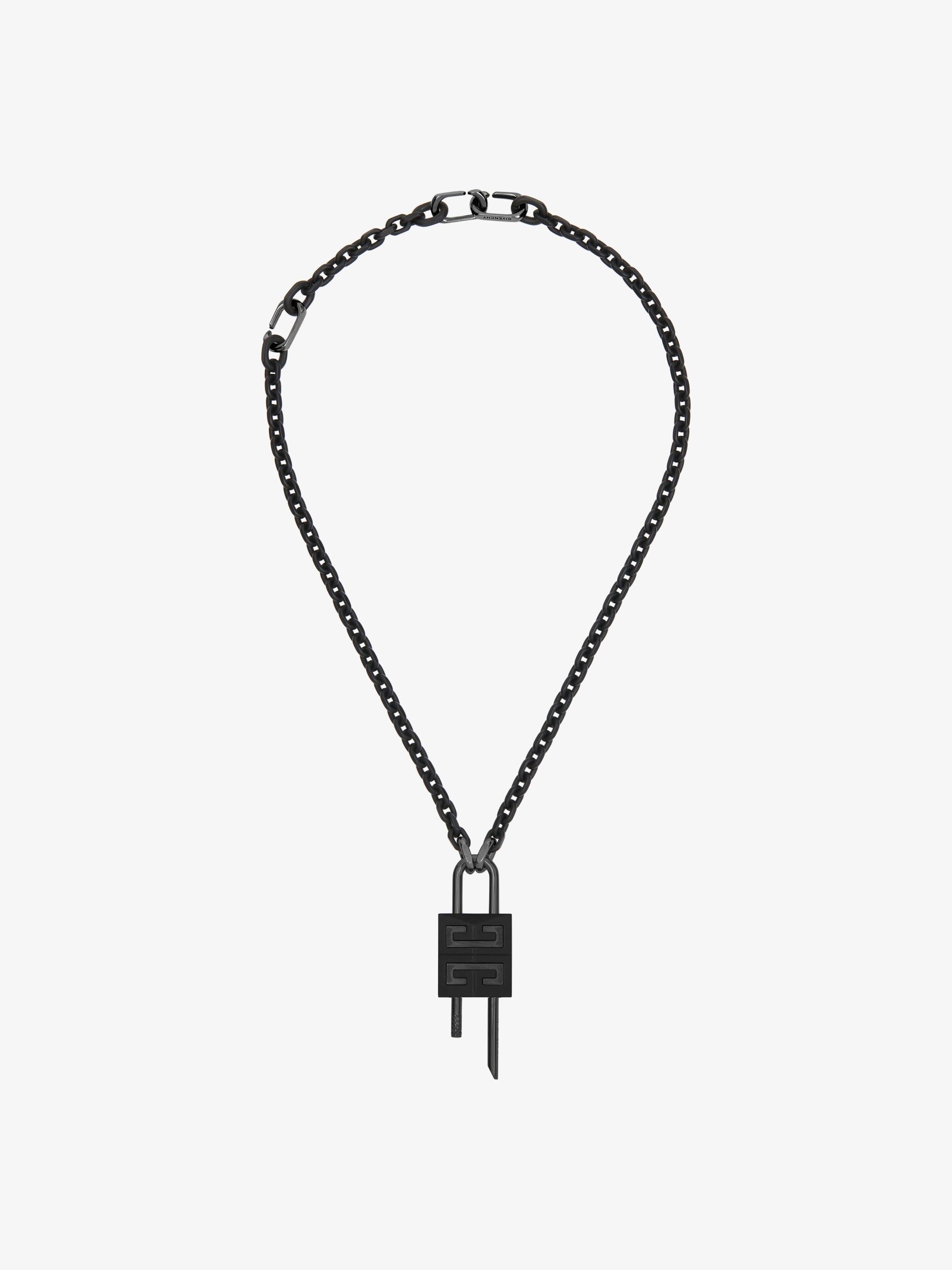 LOCK SMALL BLACK NECKLACE