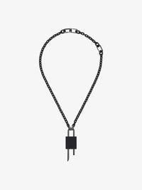 LOCK SMALL BLACK NECKLACE