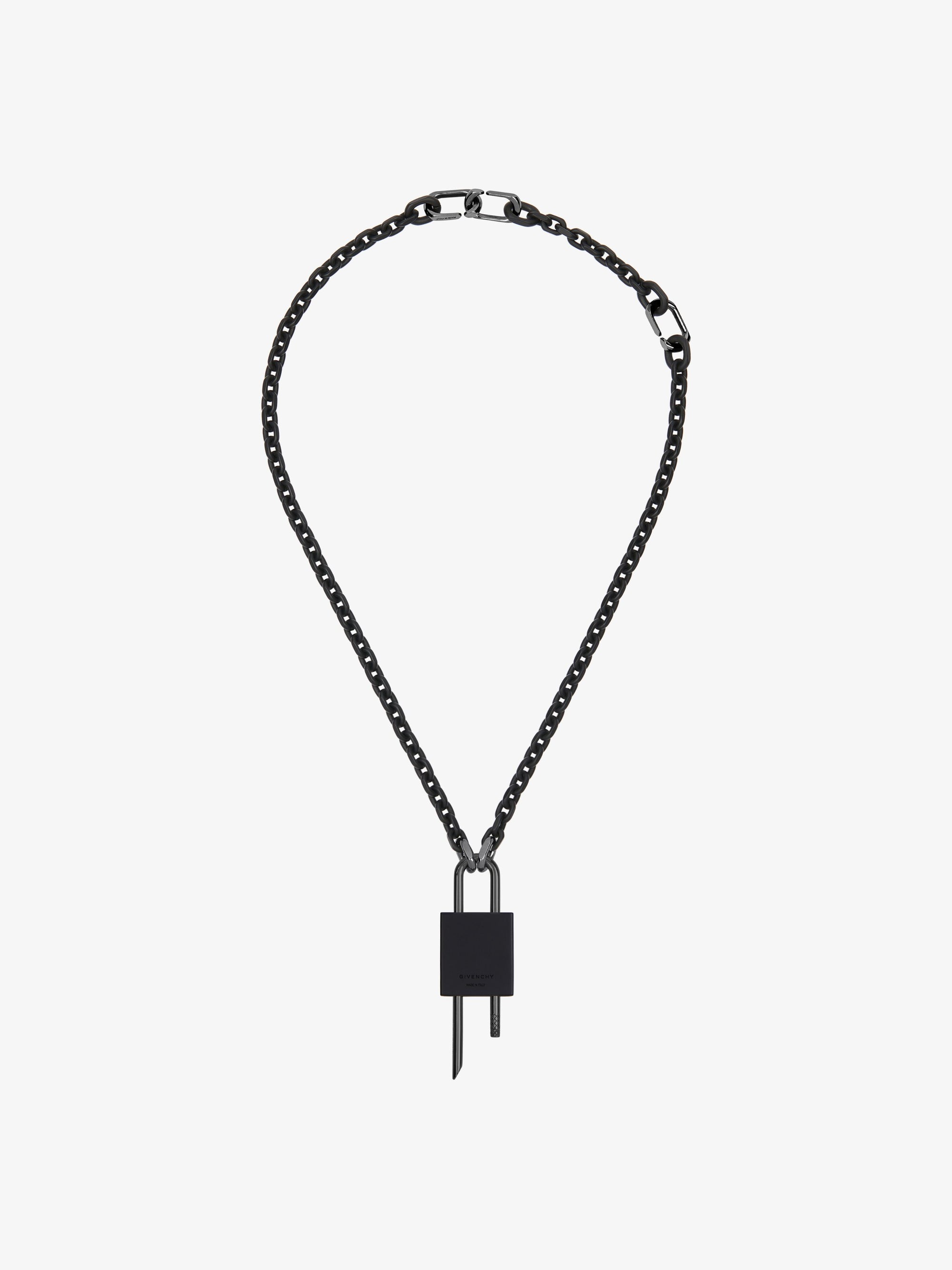 LOCK SMALL BLACK NECKLACE