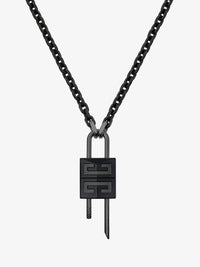 LOCK SMALL BLACK NECKLACE