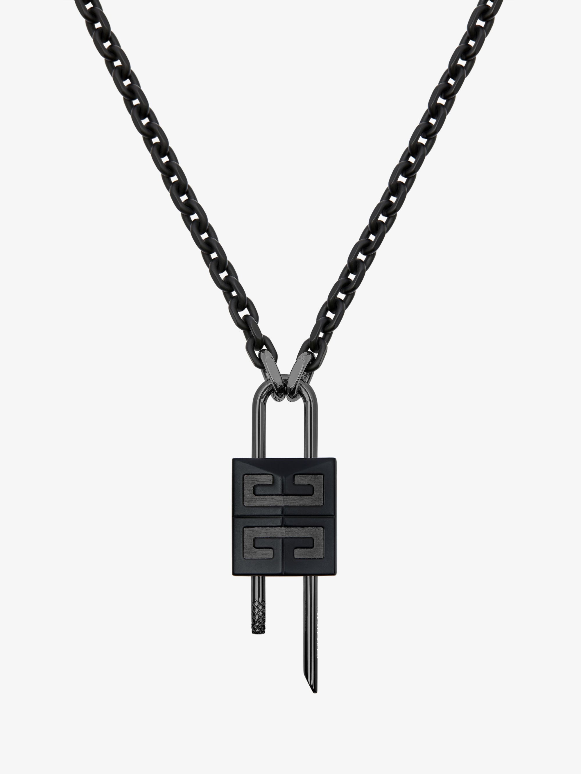 LOCK SMALL BLACK NECKLACE