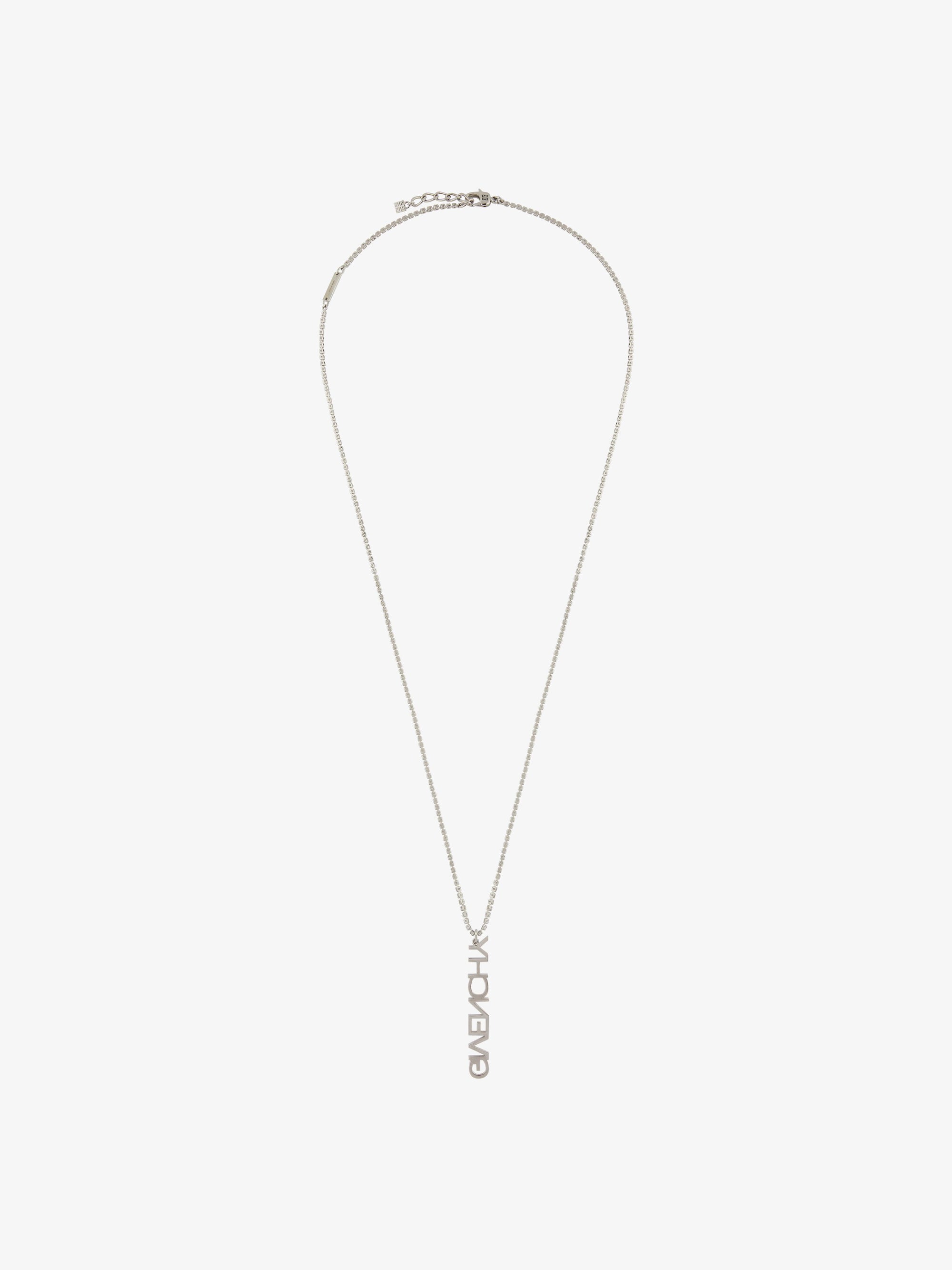 Collier Givenchy en laiton avec cristaux - Argente