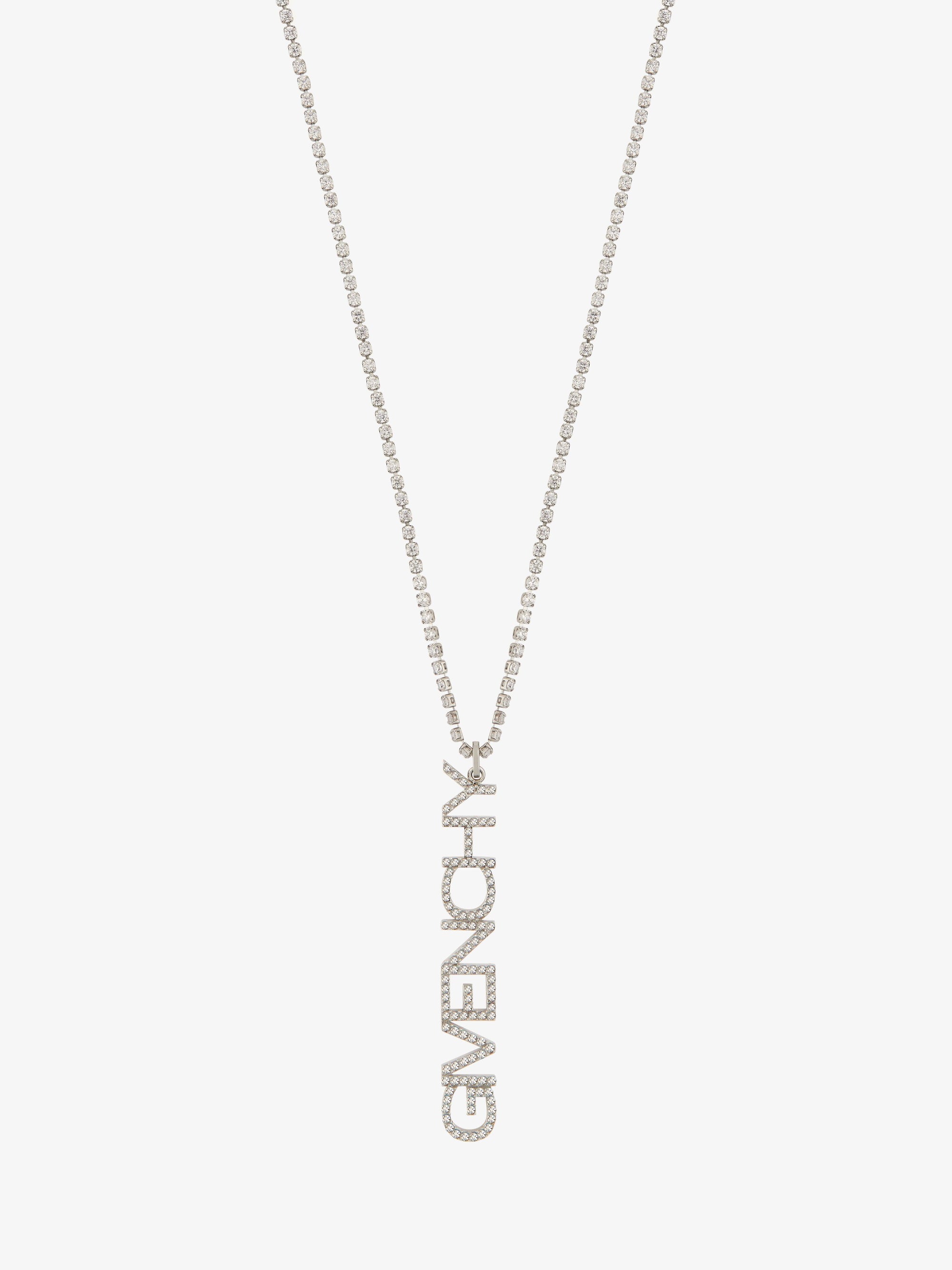 Collier Givenchy en laiton avec cristaux - Argente