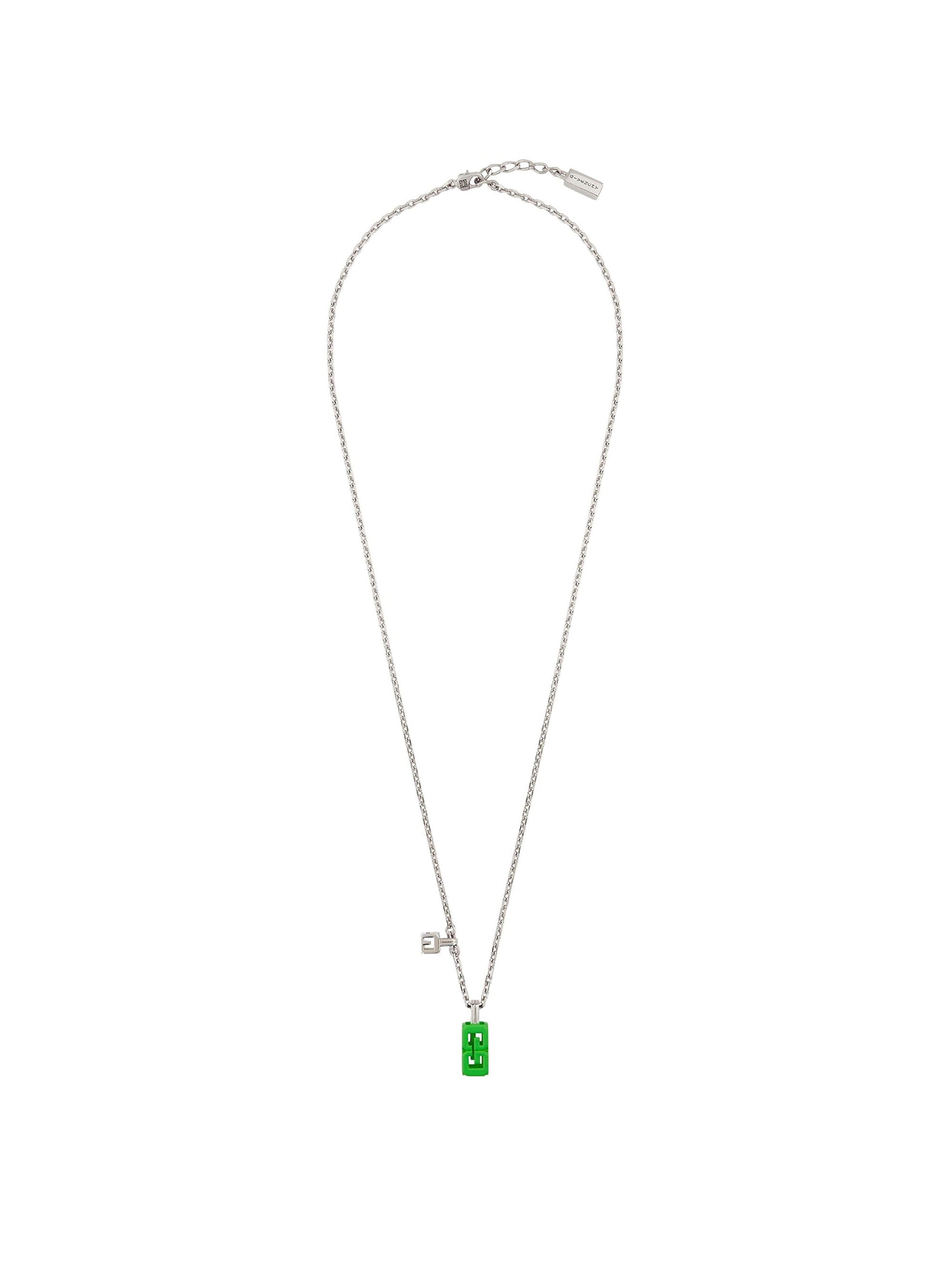 Collier G Cube en laiton - Bright Green