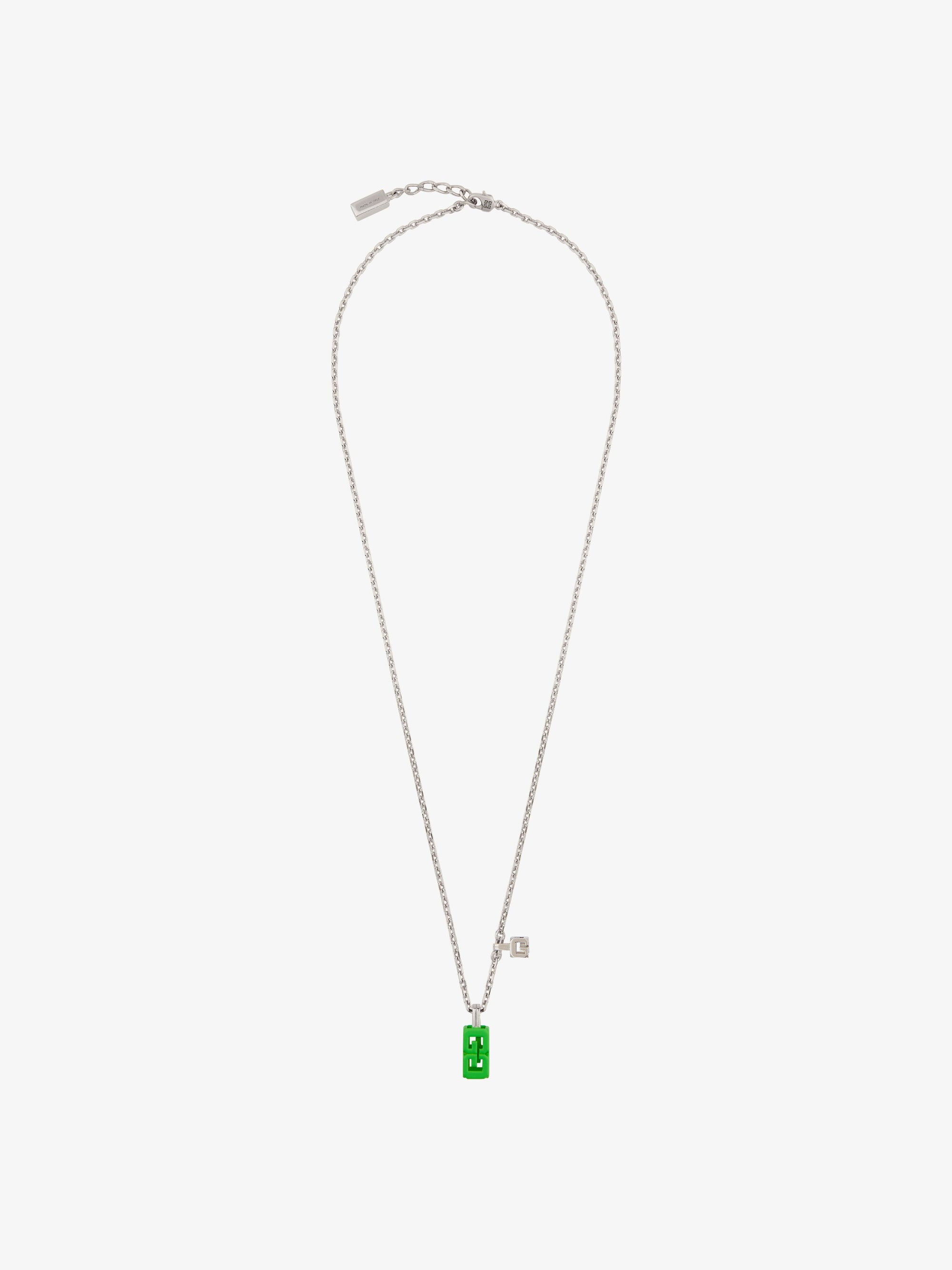 Collier G Cube en laiton - Bright Green