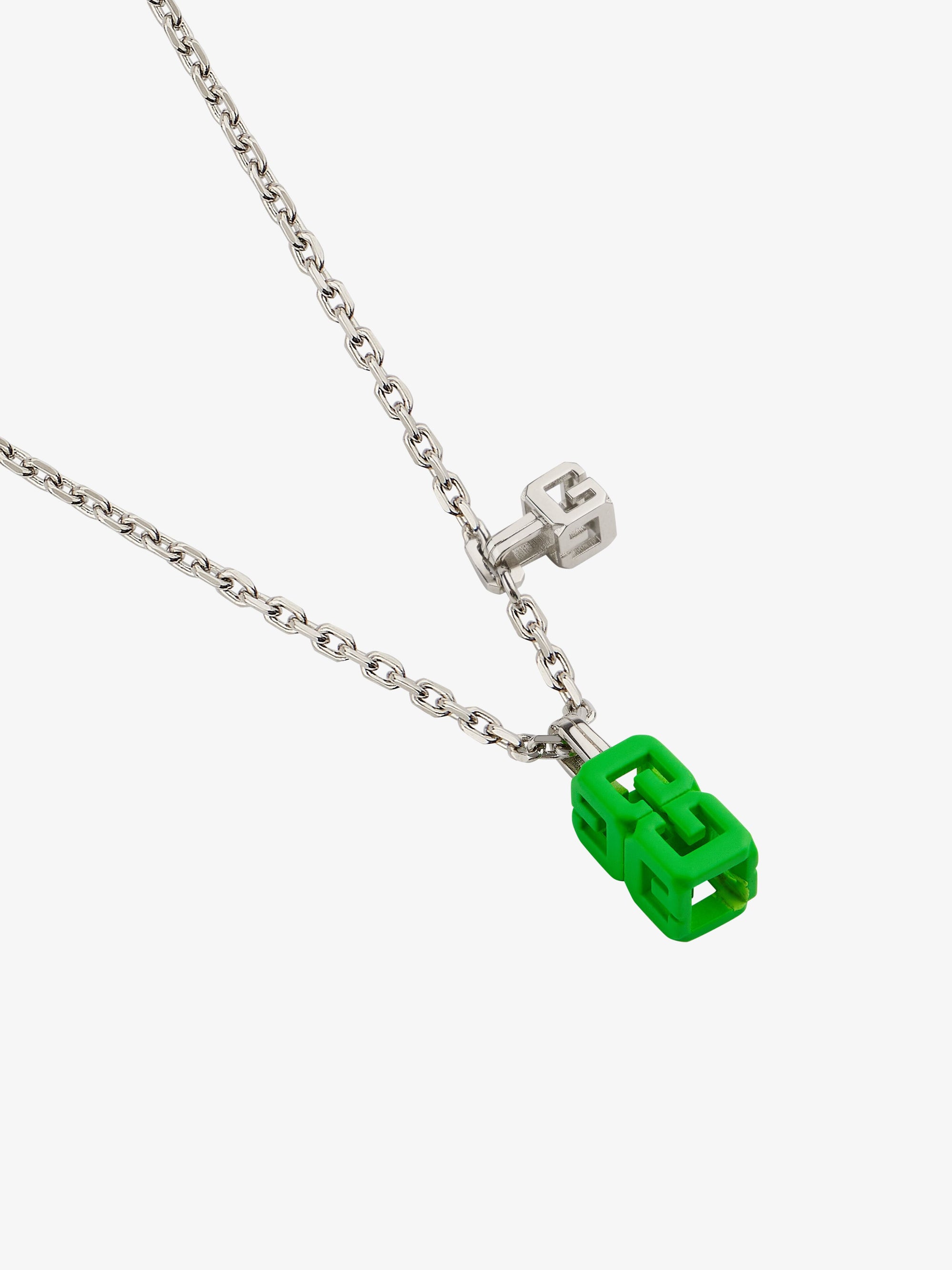 Collier G Cube en laiton - Bright Green