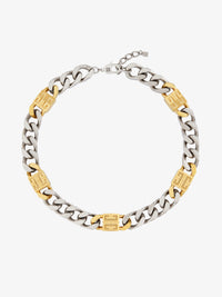 4G GOLDEN SILVERY CHAIN LARGE NECKLACE
