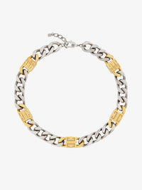 4G GOLDEN SILVERY CHAIN LARGE NECKLACE