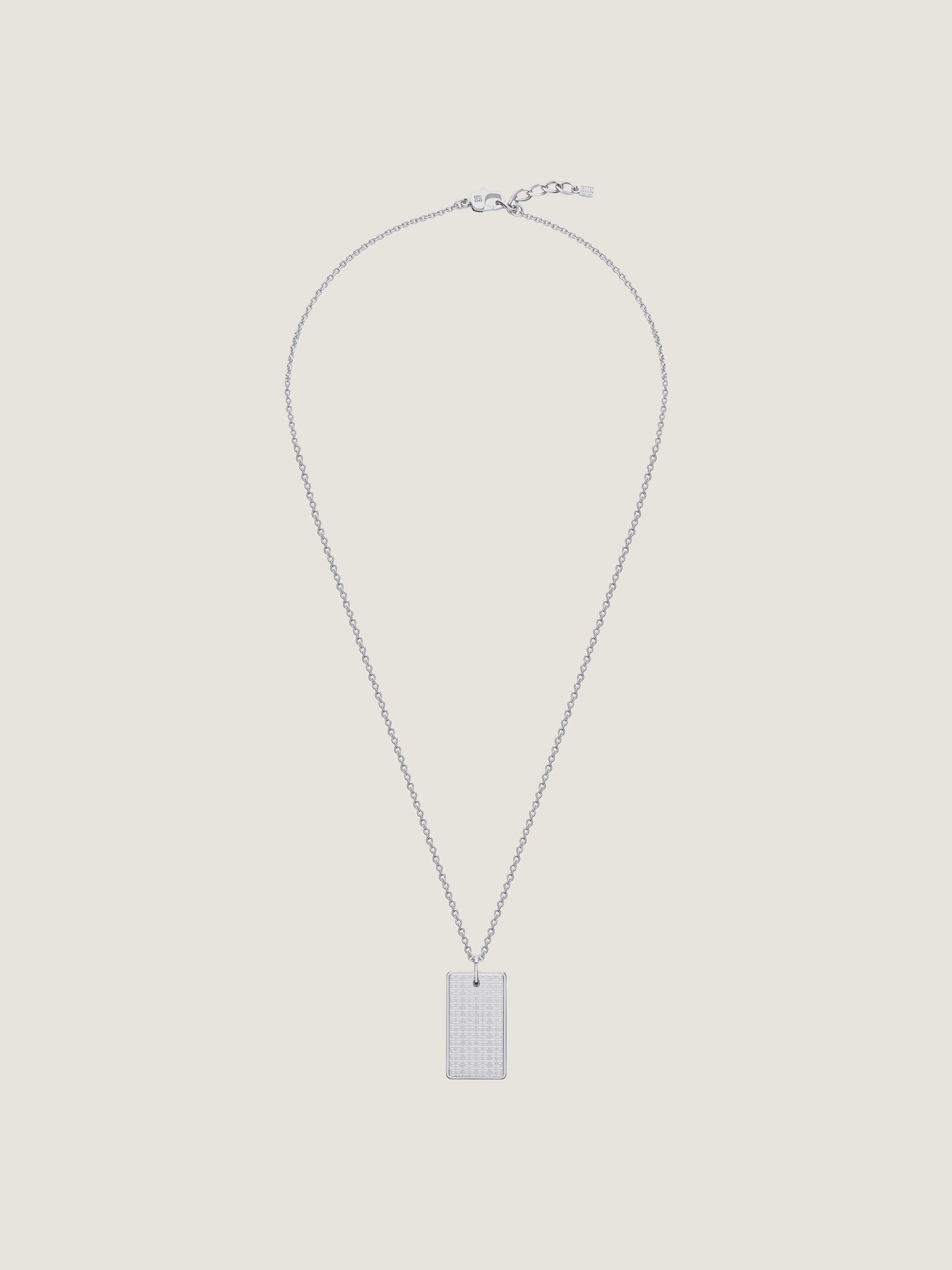 GIVENCHY SILVERY 4G ALLOVER TAG NECKLACE