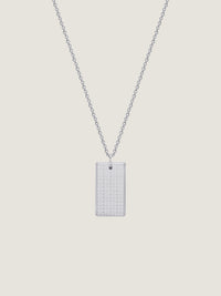 GIVENCHY SILVERY 4G ALLOVER TAG NECKLACE