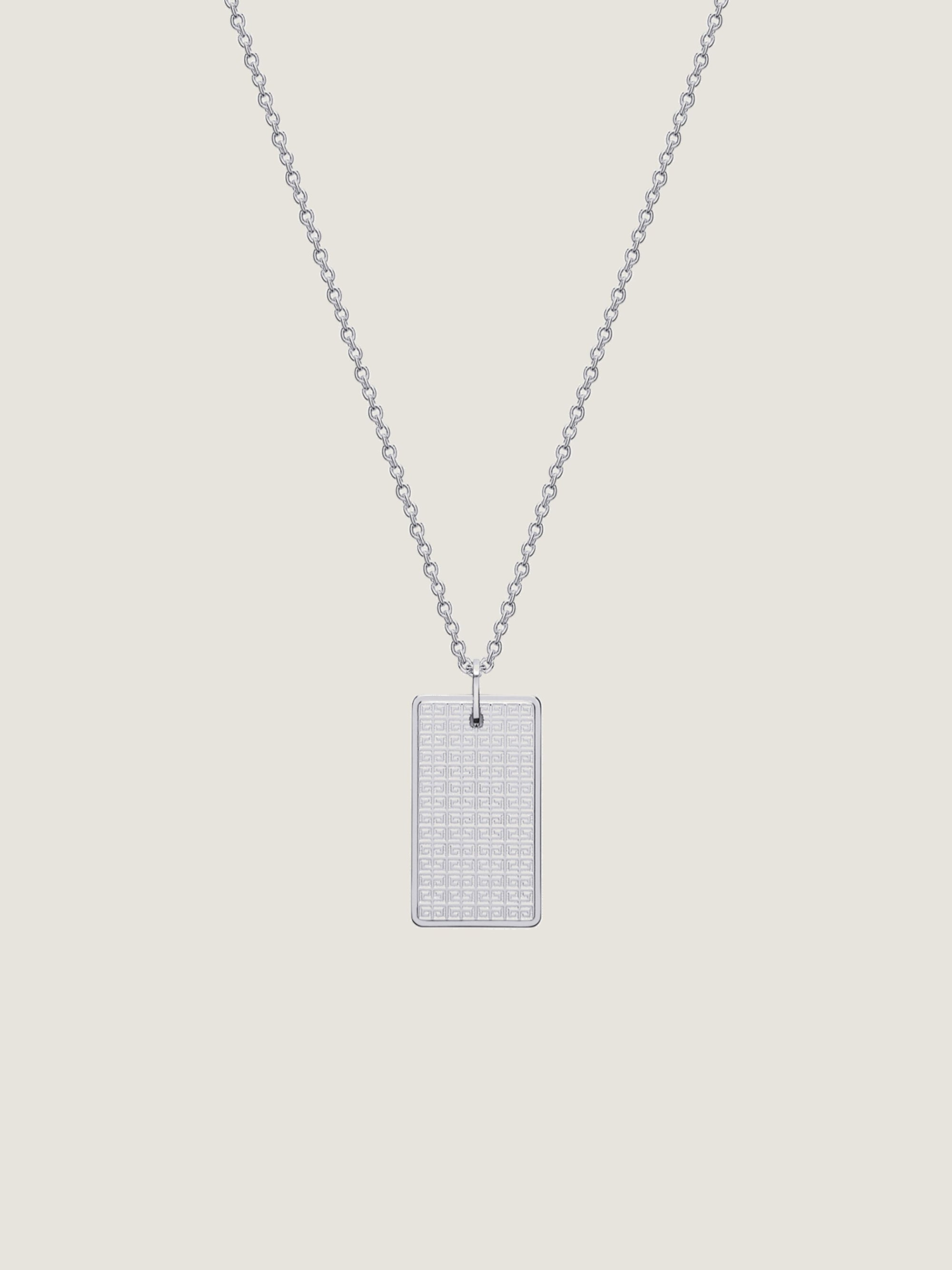 GIVENCHY SILVERY 4G ALLOVER TAG NECKLACE