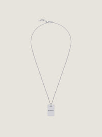 GIVENCHY SILVERY 4G ALLOVER TAG NECKLACE