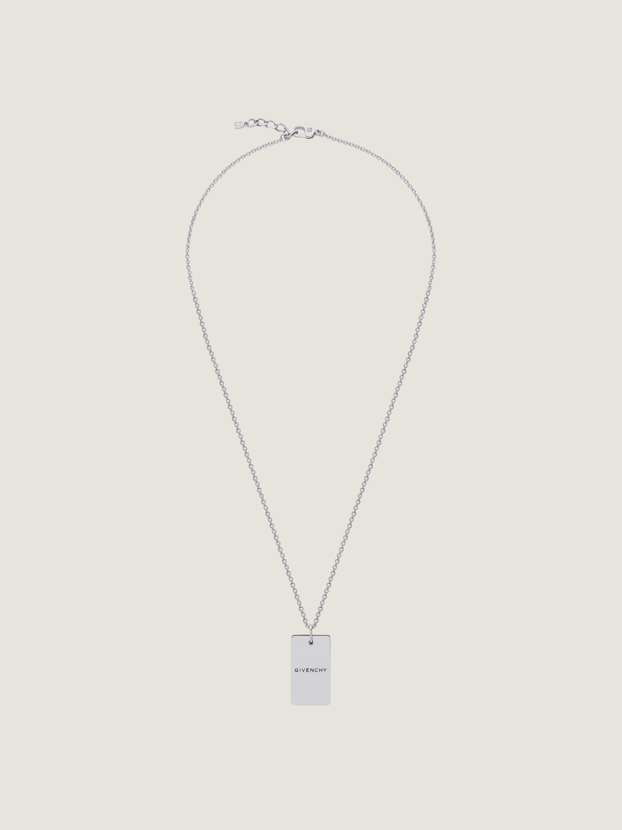 GIVENCHY SILVERY 4G ALLOVER TAG NECKLACE