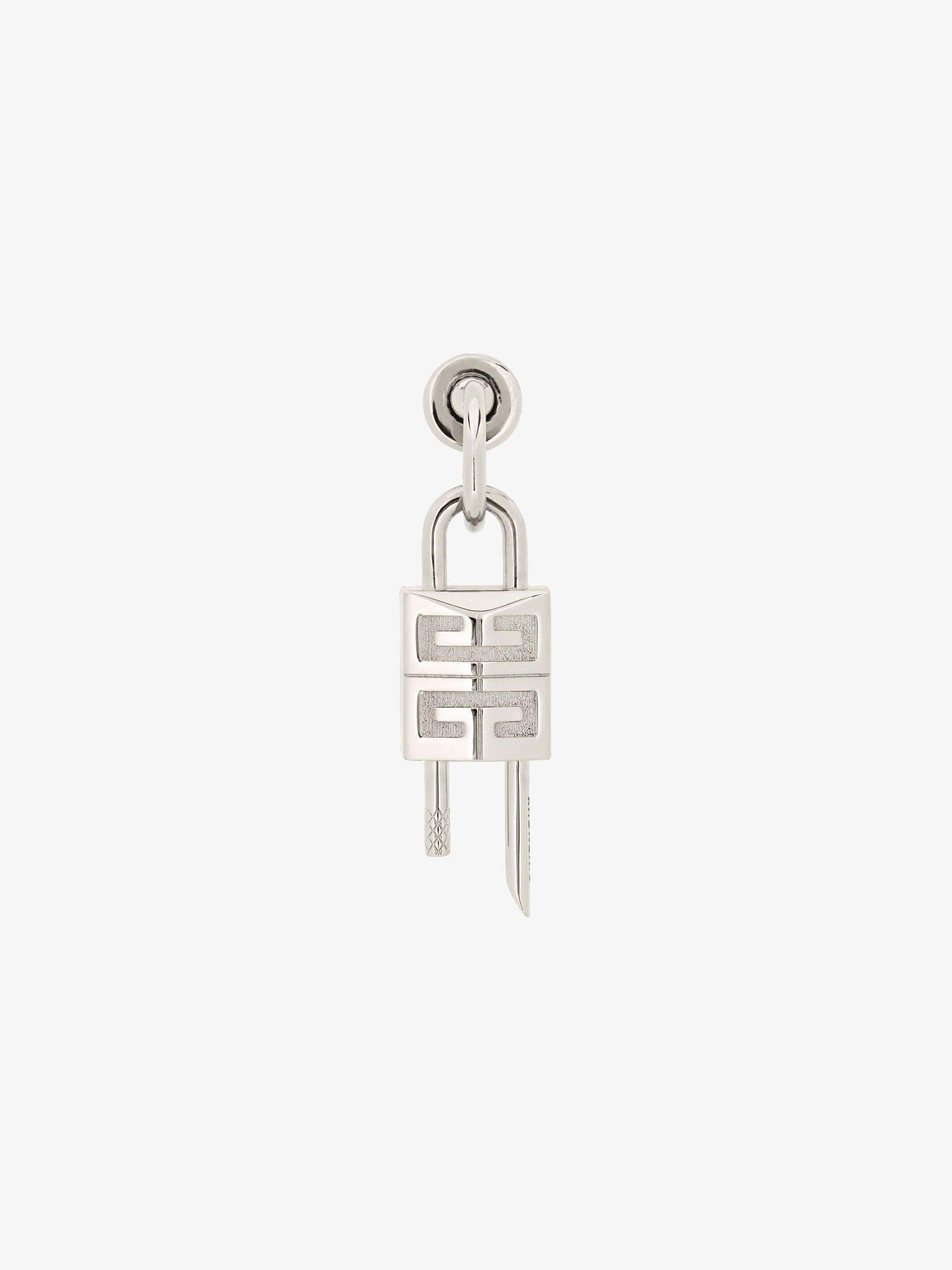LOCK SILVERY SMALL HOOP EARRING