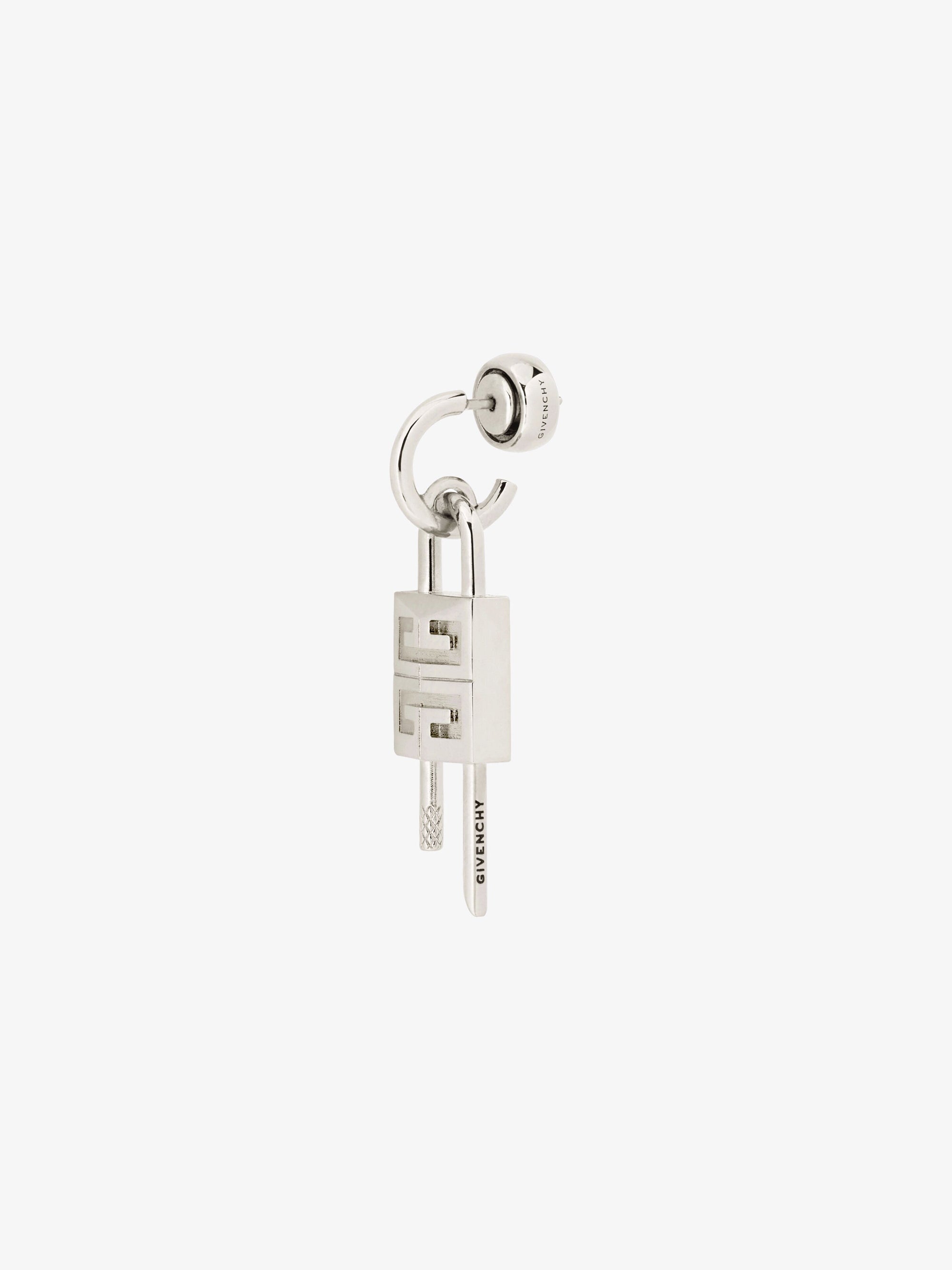 LOCK SILVERY SMALL HOOP EARRING