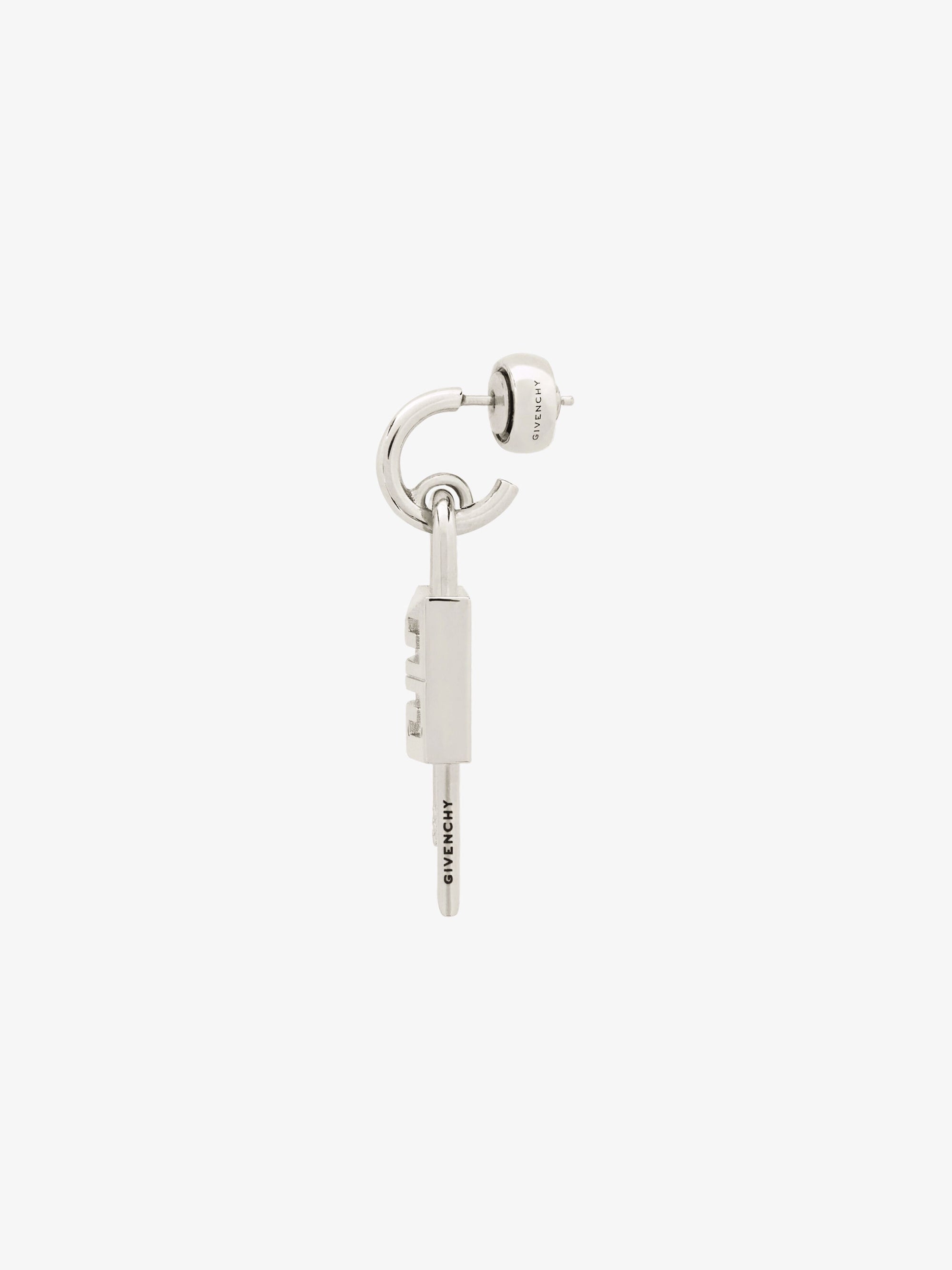 LOCK SILVERY SMALL HOOP EARRING