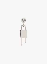 LOCK SILVERY SMALL HOOP EARRING
