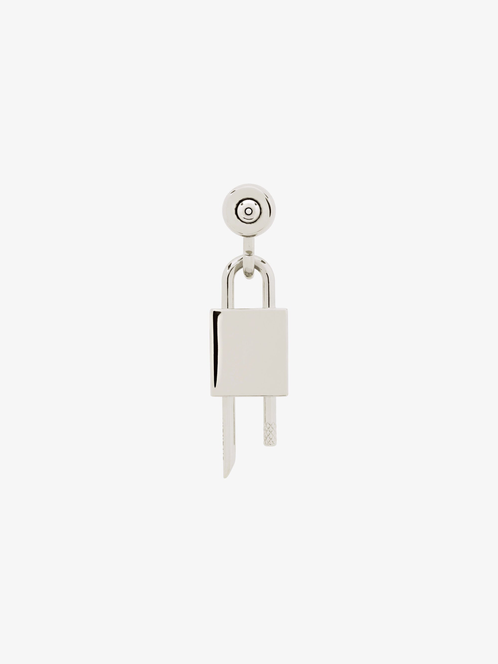 LOCK SILVERY SMALL HOOP EARRING