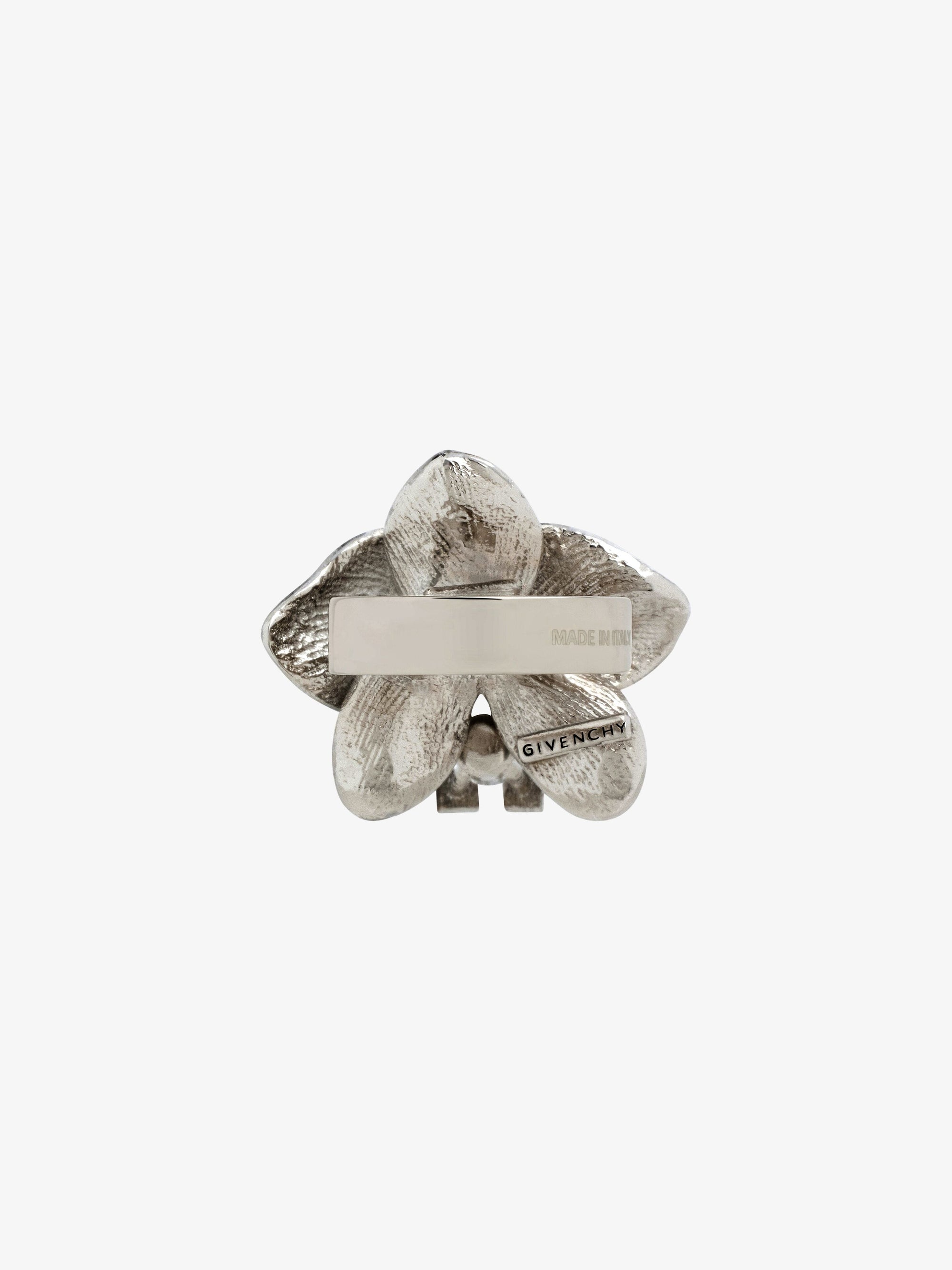 Mono boucle fleur en laiton - Blanc & Jaune