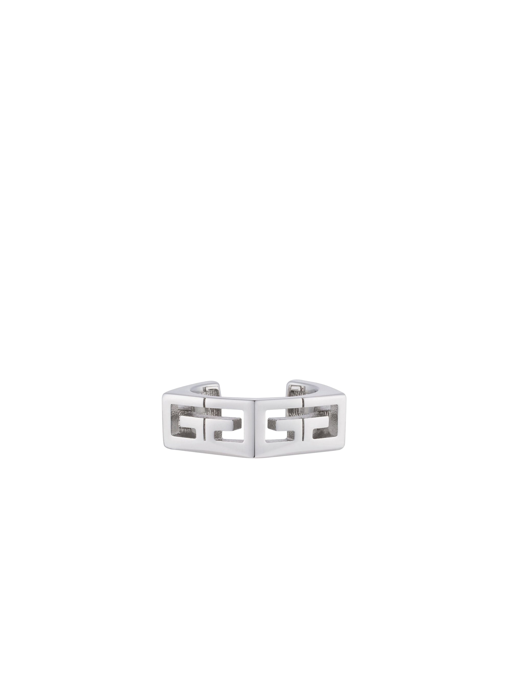 2G all-over silver-plated brass ear cuff - Silvery