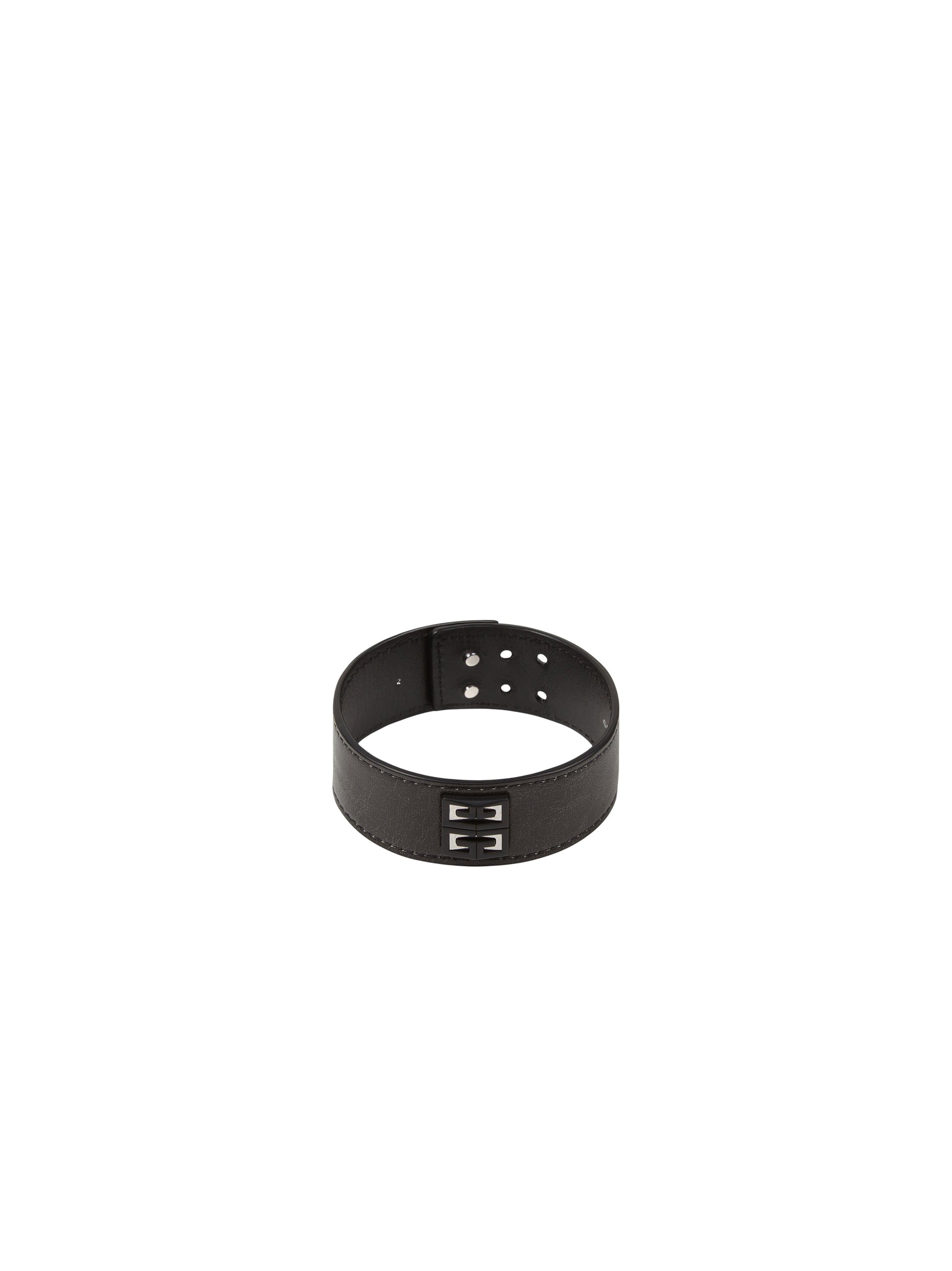 Bracelet 4G en cuir - Noir